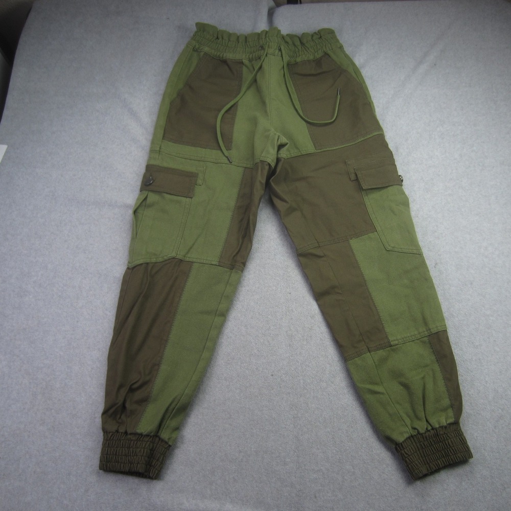 Alice Olivia Pants Womens Medium Green Tribeca Patchwork Cargo Jogger